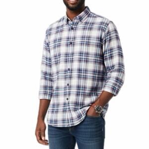 American Eagle Men's Button Up Shirt M Plaid Flannel Blue & Red Seriously Soft